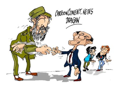 Fidel Castro Barack Obama By Dragan Politics Cartoon