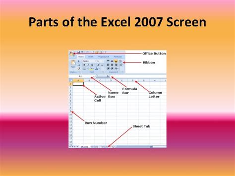 Excel Tutorial Spreadsheet Parts Of The Excel 2007