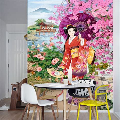 Discover collection of 47 photos and gallery about japanese bedroom wallpaper at baxterspaintedpasture.com. Japanese Sakura Beauty photo wallpaper Custom 3D Wallpaper ...