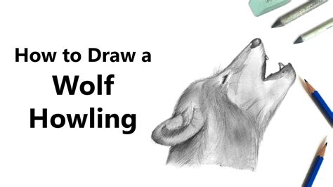 How To Draw A Wolf Howling With Pencils Time Lapse Youtube