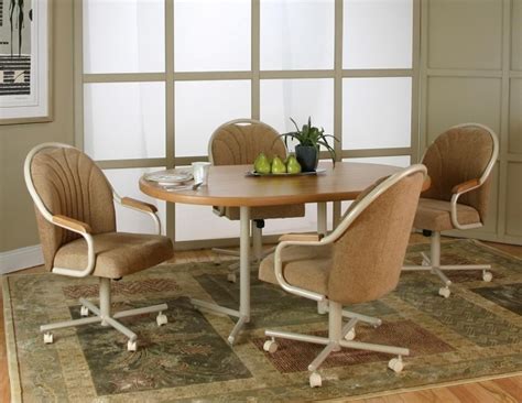 Kitchen table with leaf and (4) rolling chairs. Kitchen Table With Rolling Chairs | Chair Design