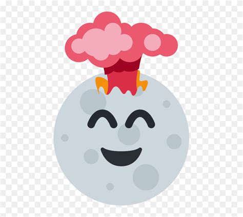Moon Emoji Smiling With Closed Eyes With A Geyser Erupting Exploding