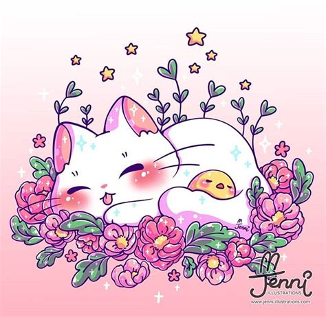 Kawaii Cat M Jenni Illustrations Free Vector Download 2020