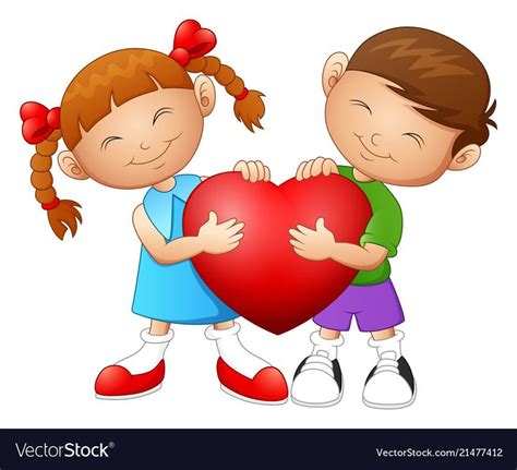 Illustration Of Cartoon Couple In Love Holding Heart Download A Free Preview Or High Quality
