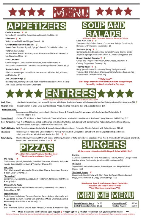 Ella's Americana Folk Art Cafe Menu - Urbanspoon/Zomato
