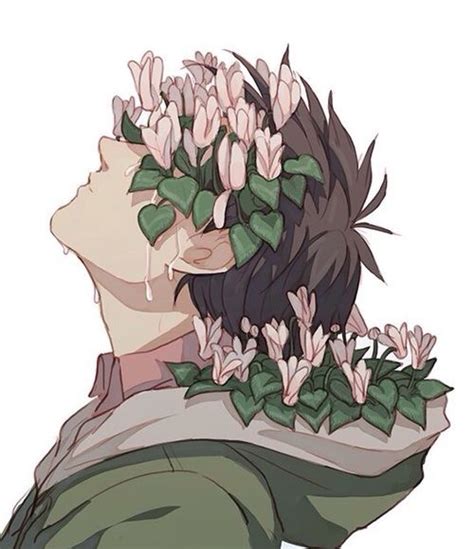 35 Latest Aesthetic Anime Boy With Flowers Rings Art