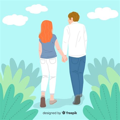Premium Vector Young Adult Couples Walking Together