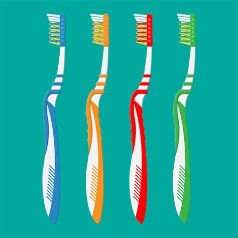 Escova De Dentes Em Cores Diferentes ícone De Escova De Dente Vetor