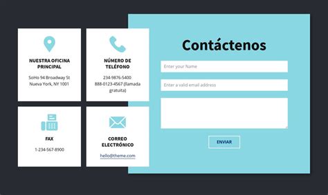 Bloque De Informaci N De Contacto Plantilla Html