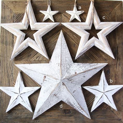 Whitewashed Wooden Star Hanging Decoration By Clem And Co