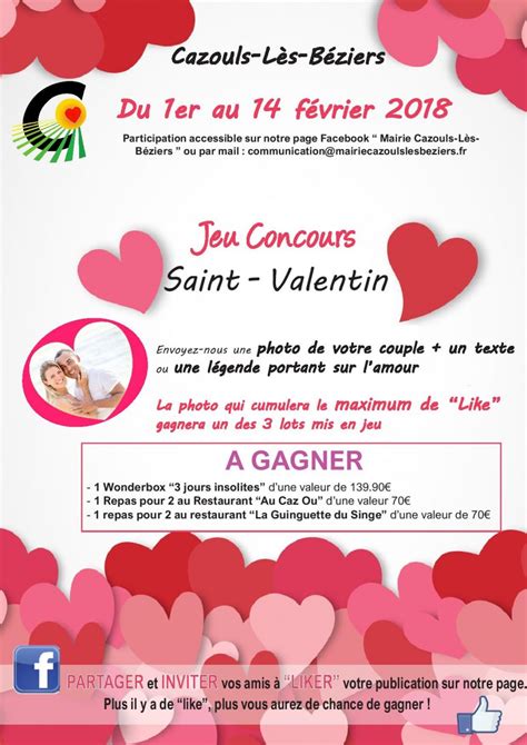 Jeu concours de'longhi avec turbo.fr. Actualités - Jeu Concours / Saint-Valentin - Cazouls-lès ...