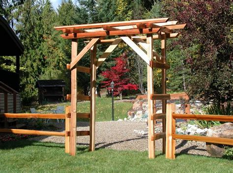 Back yard entrance ideas + simple + split rail. Arbors Pergolas Other Ideas | Fence landscaping ...