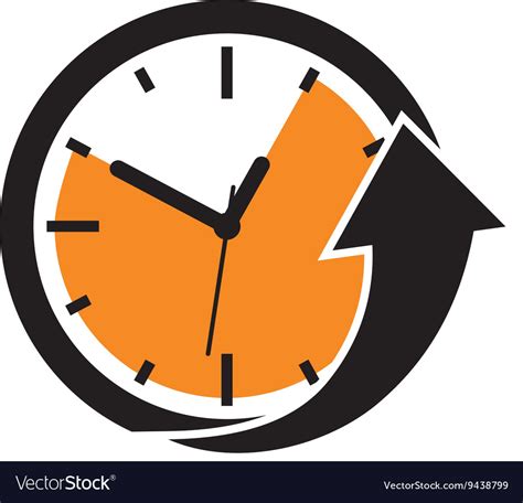Clock And Arrow Icon Time Design Graphic Vector Image