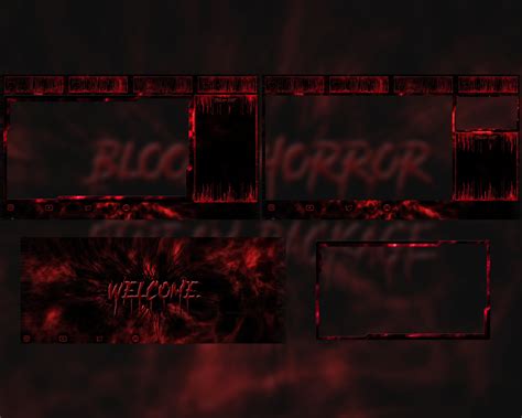 Animierte Blutige Horror Twitch Overlay Paket Bildschirme Etsy