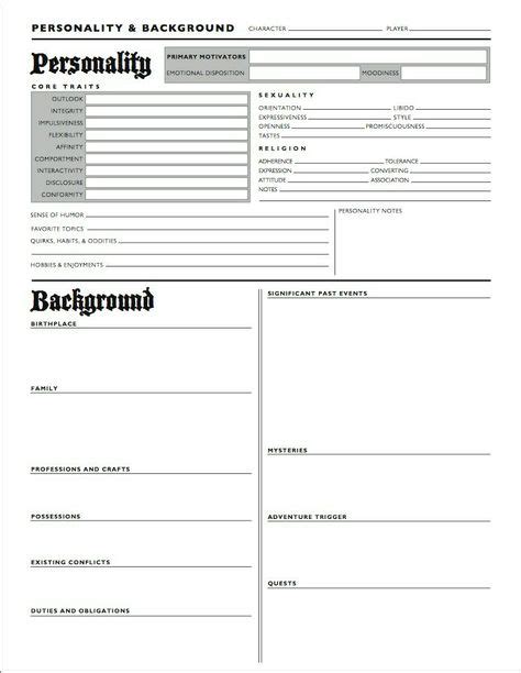 22 Best Character Sheet Template Images Writing Characters Writing A