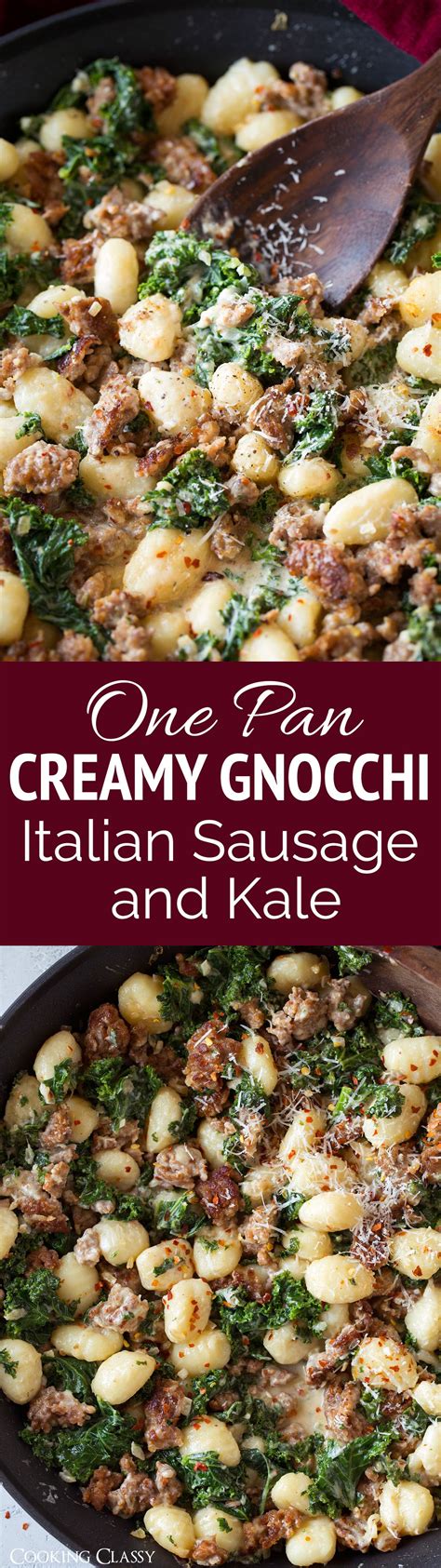 One Pan Creamy Gnocchi With Italian Sausage And Kale This Is AMAZING