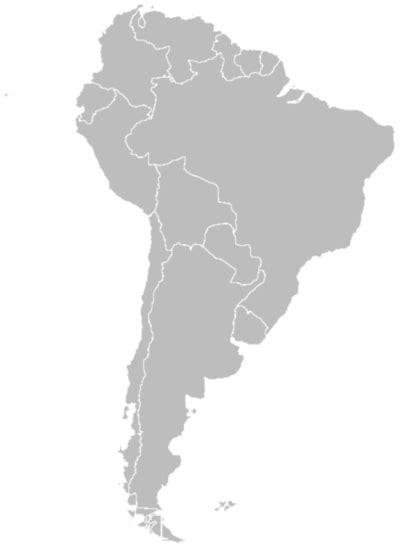 Blank Printable Map South America