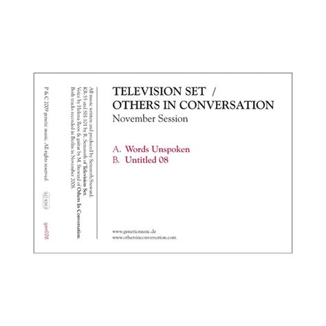 November Session Television Setothers In Conversation Television Set