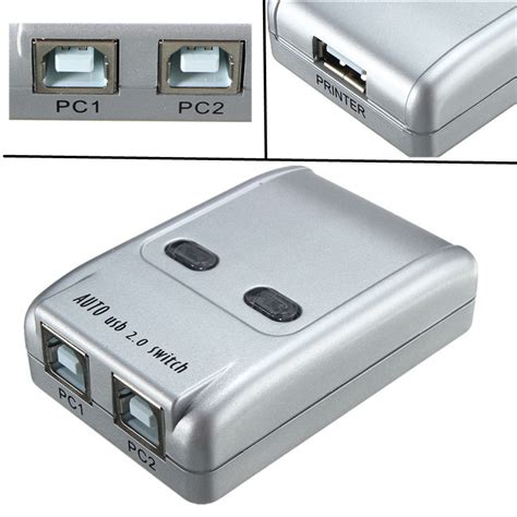 2 Port Usb 20 Auto Printer Sharing Switch Hub Selector Switcher For