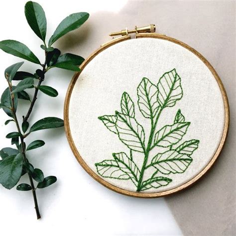 Botanical Plant 6 Hand Embroidery Hoop Art Embroidery Hoop Art