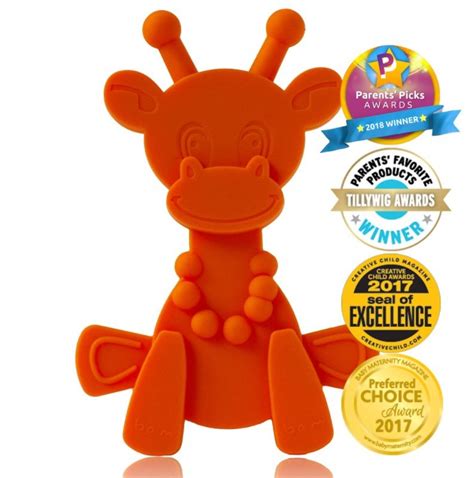 Teething Toy Giraffe Orange