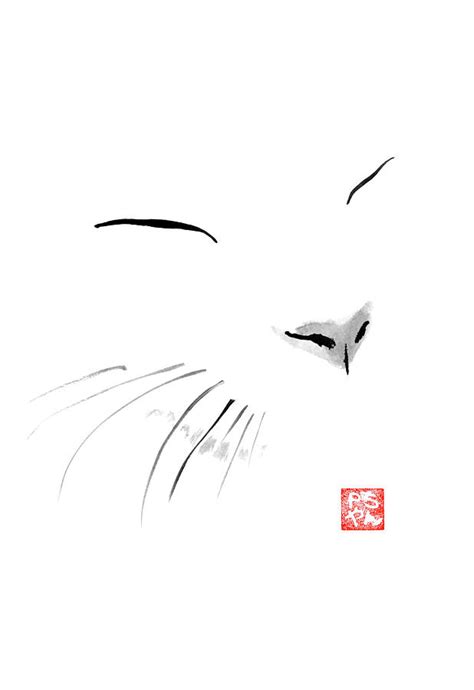 Chat Blanc Painting By Pechane Sumie