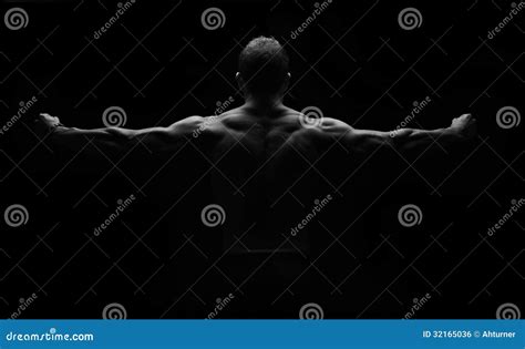 Strong Fitness Man Flexing Stock Photo Image Of Muscle 32165036