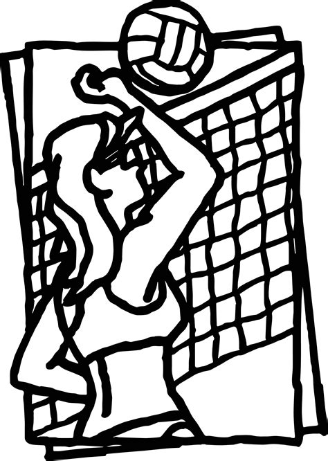 Volleyball Game Beach Coloring Page