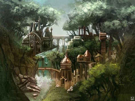 Jaelesi The Hidden City Fantasy Art Landscapes Fantasy Landscape