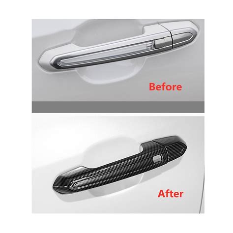 Car Glossy Black Exterior Side Door Handle Frame Cover Trim With Smart