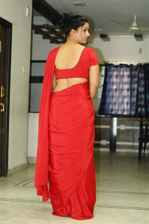 Supporting Actress Apoorva Hot In Red Saree Hot Photos In Saree