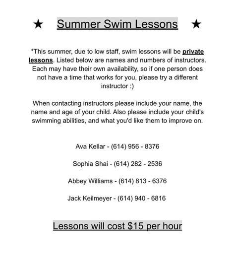 Annehurst Pool Summer Swim Lessons Annehurst Village