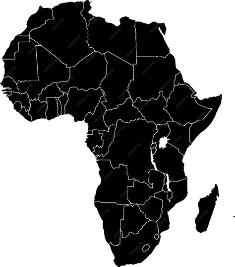 Schwarz Gefärbte Afrika übersichtskarte Politische Afrikanische Karte