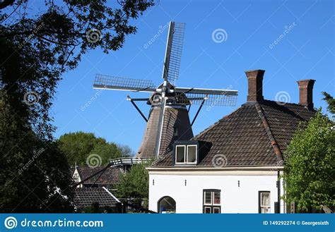 Molen De Herder Windmill Leiden Netherlands Editorial Stock Image