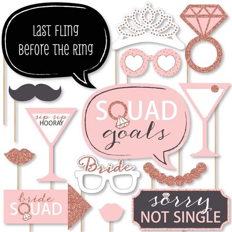 Bachelorette Party Photo Booth Props Gold Bachelorette Party