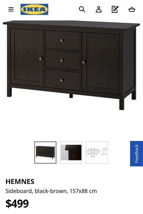 Deal Due 20thmarch Ikea Hemnes Sideboard Black Brown Furniture