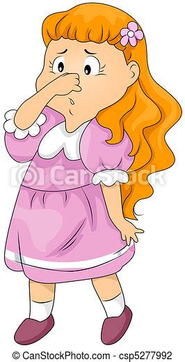Clip Art Of Bad Smell Illustration Of A Girl Covering Her Nose With