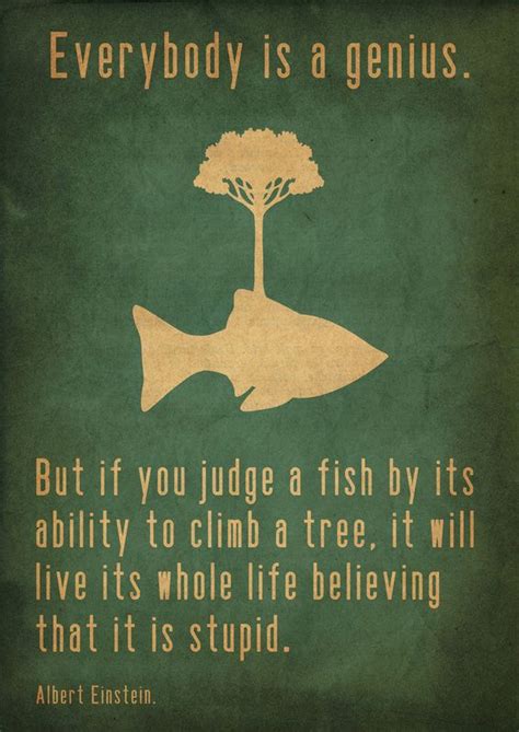 Albert Einstein Fish Quote Canvas Image Quotes At