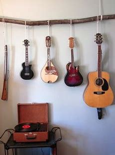Hanging your guitar gives you immediate access to it for days when you simply want to play a tune. Solid wood w/ proper guitar hooks can be hung with rope ...