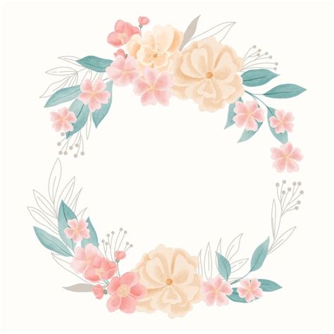 Premium Vector Hand Painted Flowers Frame