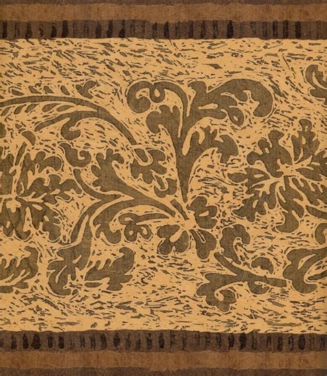 Premium selection of designer fabrics & wallpapers. MK141B Damask Gold Brown Wallpaper Border - Traditional ...