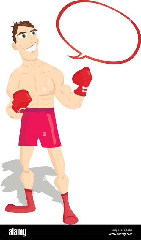 Funny Cartoon Character Boxer Boxing Champion Stock Vector Image