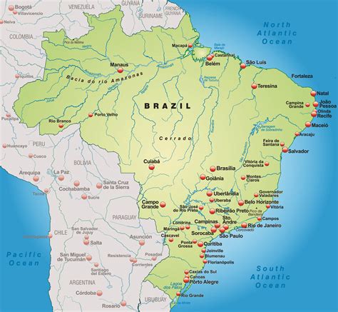Detailed Political Map Of Brazil Ezilon Maps