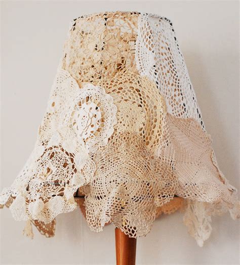 You would do the same if your trim was on the outside of your lamp. Maize Hutton: Vintage Doily Lampshade DIY