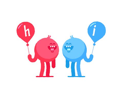 Hi Gif D Animation Flat Walk Cycle Happy Hi Balloons Hi Gif Hello Gif