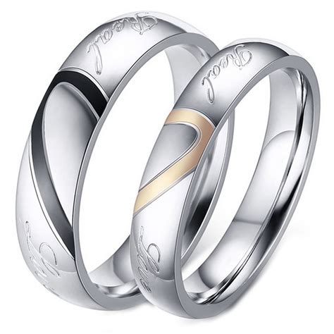 Clothing Shoes And Accessories Novelty Jewelry Couples Rings For Him And Her Set Silver Ring Set