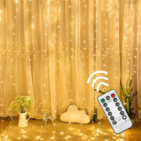 Led Curtain Lights String 300 Leds Usb Powered String Lights With 8