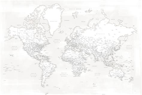 Map Of Almost White Detailed World Map ǀ Maps Of All Cities And