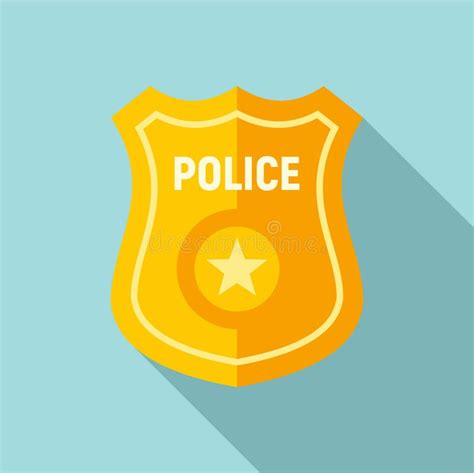 Police Badge Icon Outline Style Stock Vector Illustration Of Line