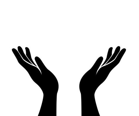 Hands Icon Vector Tatouage De Mains Jointes Mains Ouvertes Logo Main